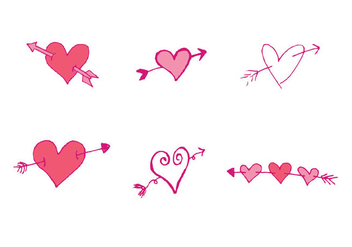 Free Arrow Through Heart Vector Series - бесплатный vector #302579